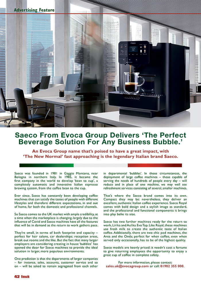 Saeco From Evoca Group Delivers ‘The Perfect Beverage Solution For Any Business Bubble’