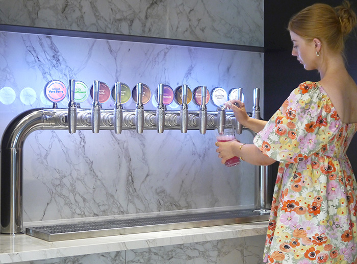 The Smart Soda bridge tower offers a choice of 10 different drinks.