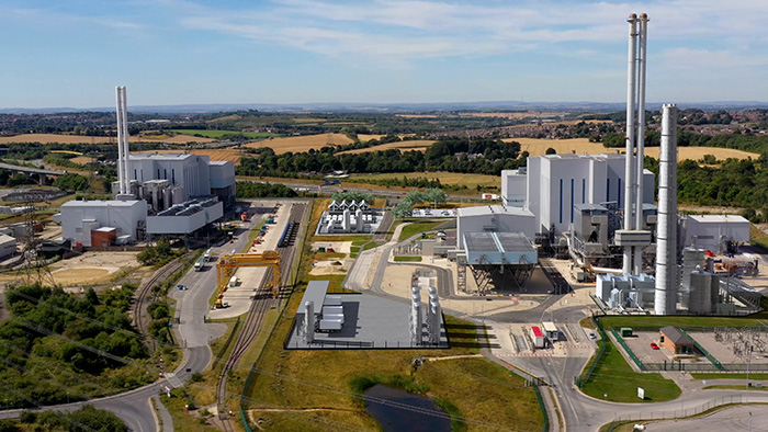 An aerial image of one of enfinium's sites in West Yorkshire utilising their carbon capture and storage technology