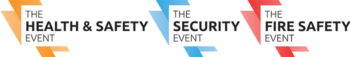 Combined logos for The Health And Safety Event, The Security Event, and The Fire Safety Event