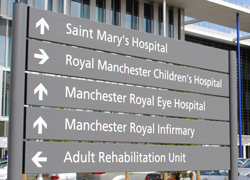 Oxford Road Campus - Manchester University NHS Foundation Trust, close up of directory