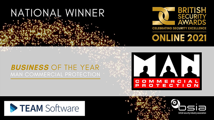 British Security Awards Winning Banner MAN Commercial Protection Ltd
