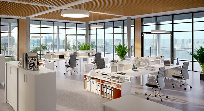 A smart, modern open-plan office