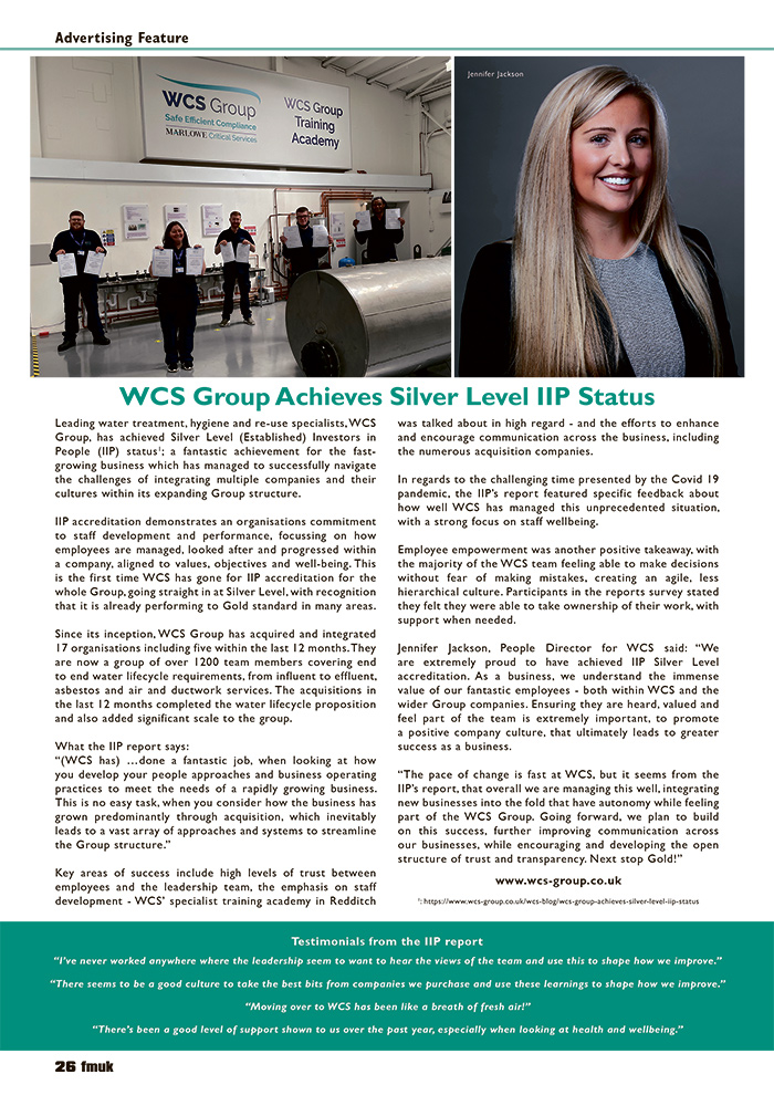 WCS Group Achieves Silver Level IIP Status