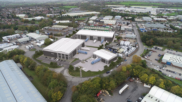 An aerial image of the full Norquest Industrial Estate