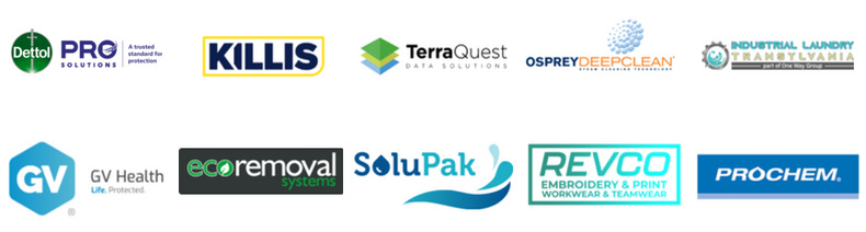 A list of new exhibitors at the Manchester Cleaning Show: Dettol Pro Solutions, Killis, TerraQuest Data Solutions, Osprey Deep Clean, Industrial Laundry Transylvania, GV Health, ecoremoval systems, SoluPak, Revco, and Prochem