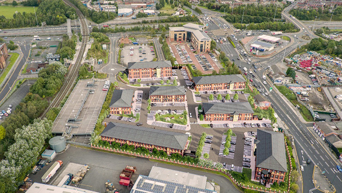 Aerial image of how The Mill, Hollinwood will look when completed