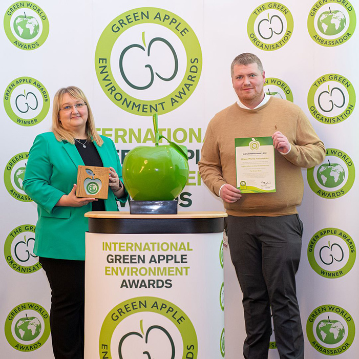 Floorbrite staff receiving the Green World Ambassadors Award