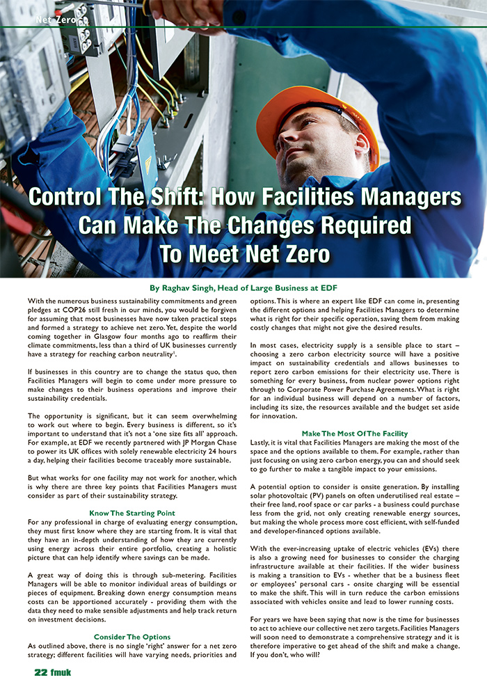 Control The Shift: How Facilities Managers Can Make The Changes Required To Meet Net Zero