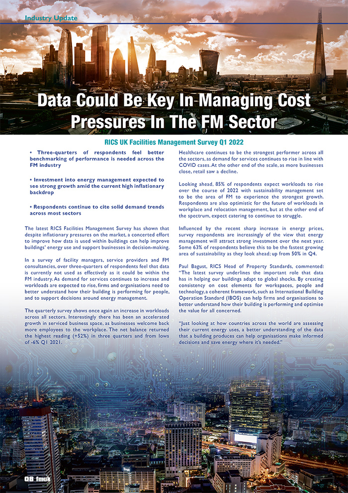 Data Could Be Key In Managing Cost Pressures In The FM Sector