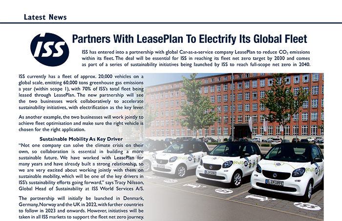 ISS Partners With LeasePlan To Electrify Its Global Fleet