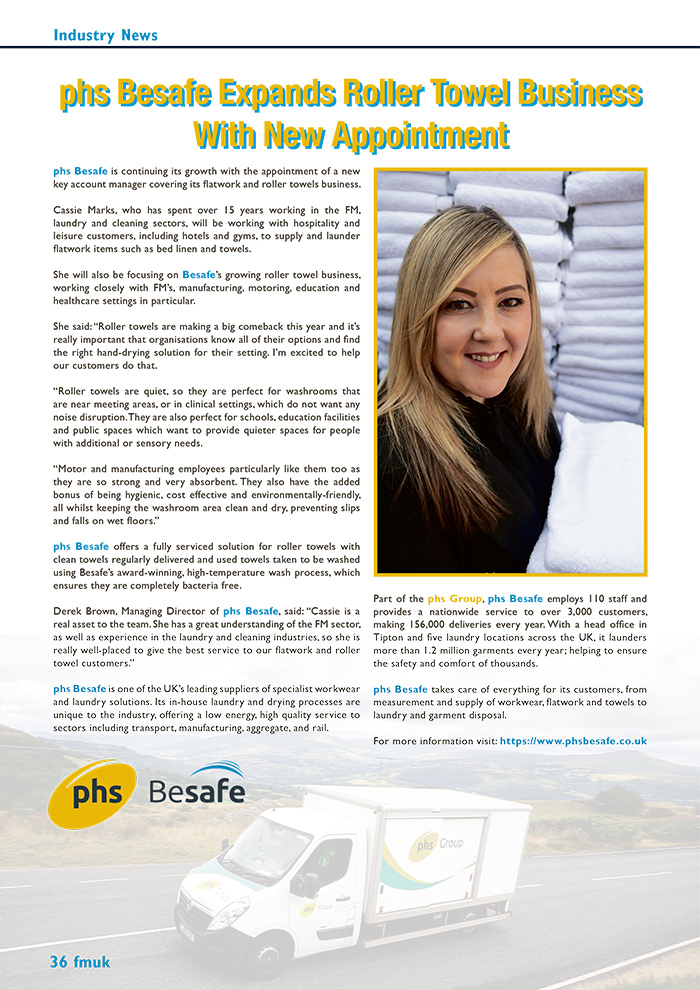 phs Besafe Expands Roller Towel Business With New Appointment