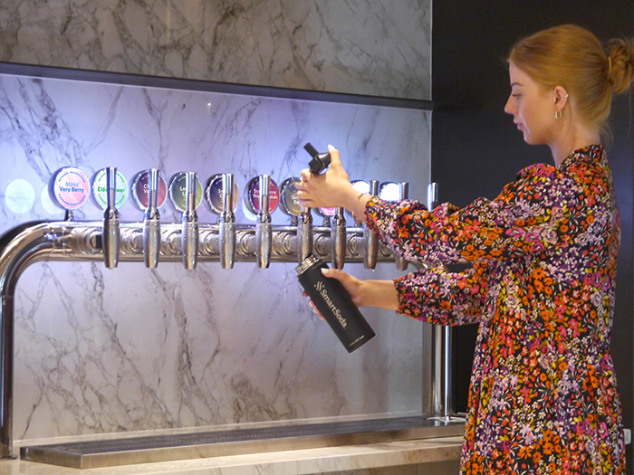 The Smart Soda bridge tower offers a choice of 10 different drinks.