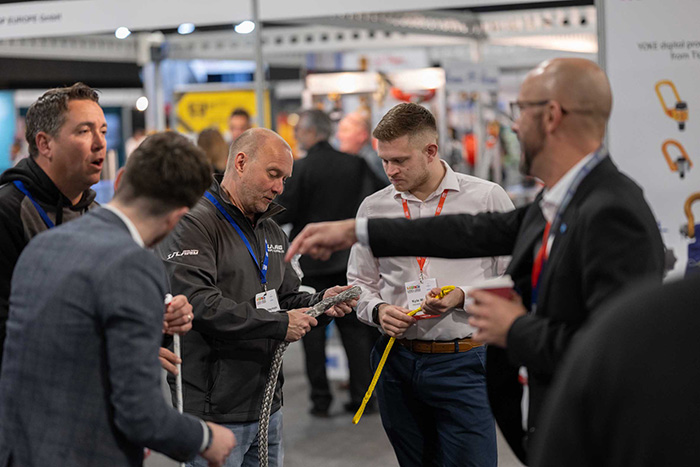 LiftEx visitors learning about best practice from the expert exhibitors