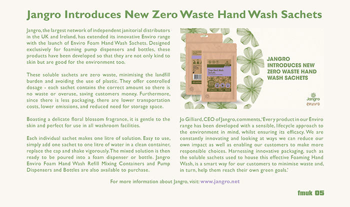 Jangro Introduces New Zero Waste Hand Wash Sachets