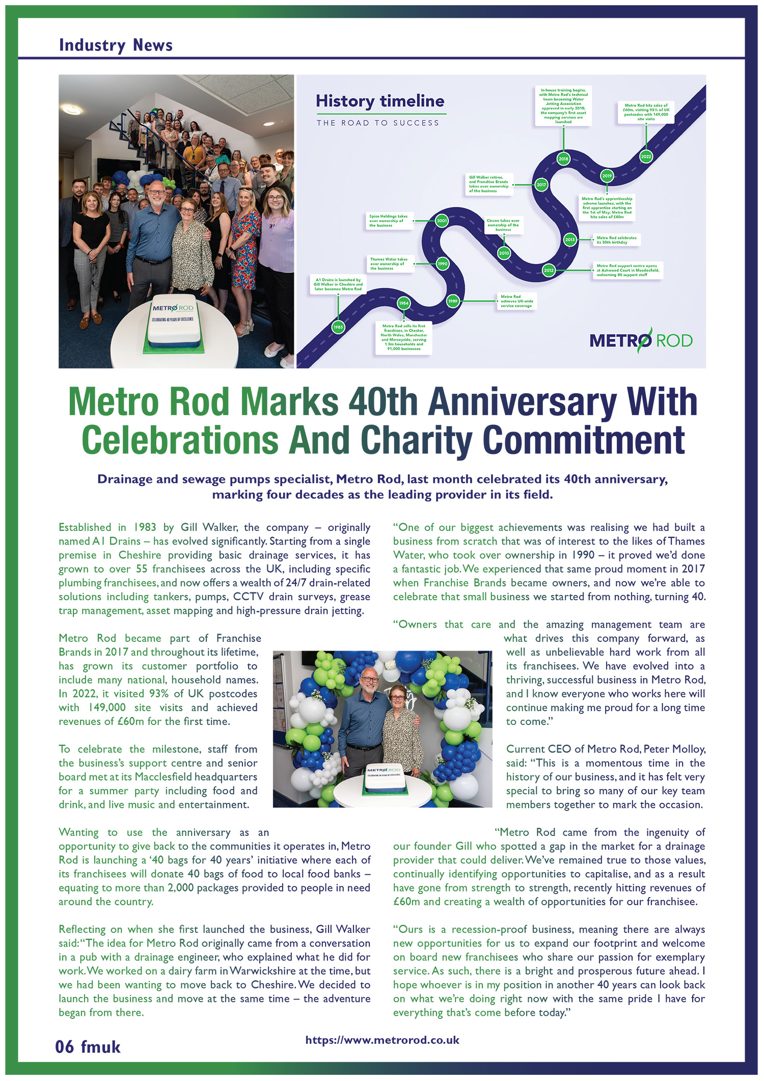 Metro Rod Marks 40th Anniversary With Celebrations And Charity Commitment