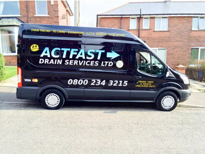 An Act Fast Drains Services Ltd van