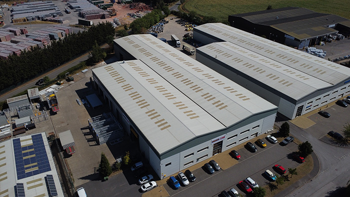 An overhead image of the Hörmann Transdek factory