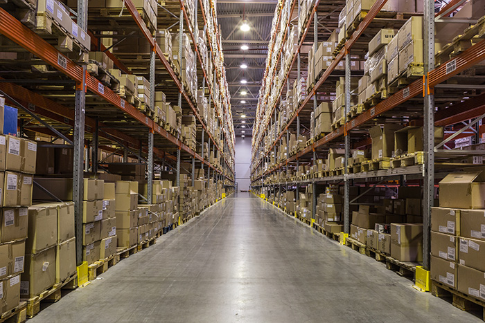 A large, well-lit and efficient warehouse